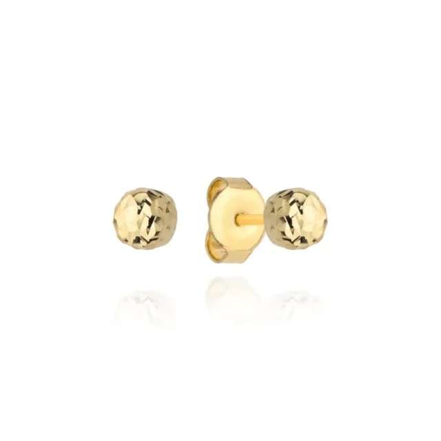 ⭐ Kolczyki kulki super lekkie diamentowane 3 mm pr. 333 ♥ Ergold