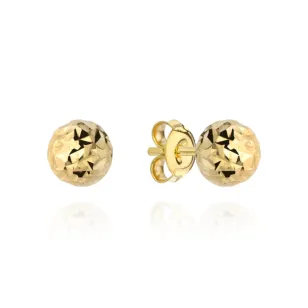 ⭐ Kolczyki kulki super lekkie diamentowane 6 mm pr. 333 ♥ Ergold