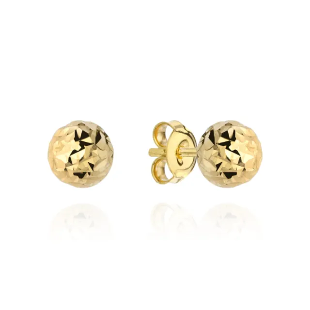 ⭐ Kolczyki kulki super lekkie diamentowane 6 mm pr. 333 ♥ Ergold