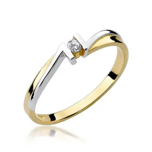 Złoty Pierścionek 585 z diamentem brylant 0,04ct