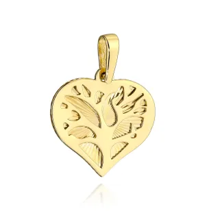⭐ Zawieszka złota drzewko szczęścia w diamentowanym sercu ♥ Ergold
