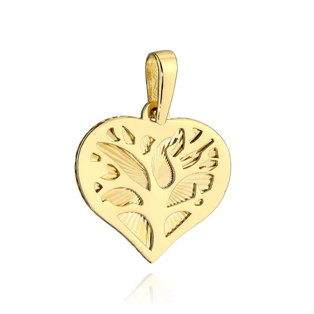 ⭐ Zawieszka złota drzewko szczęścia w diamentowanym sercu ♥ Ergold