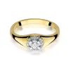 Złoty Pierścionek 585 z diamentem brylant 0,17ct