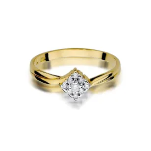 Złoty Pierścionek 585 z diamentem brylant 0,09ct