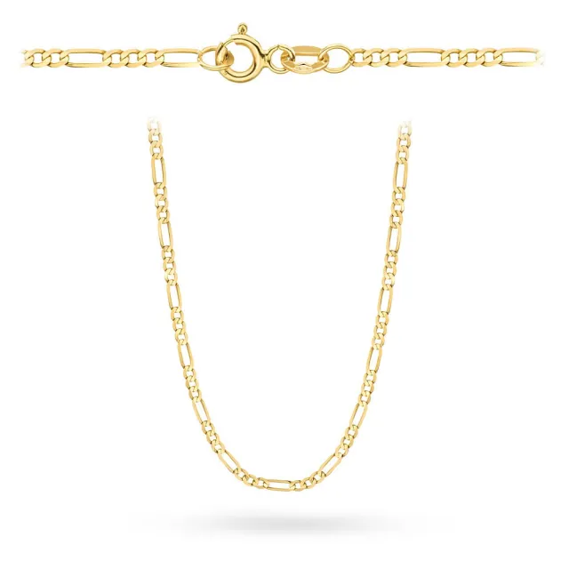 ⭐ Łańcuszek złoty pr. 585 - splot figaro 42 cm ♥ Ergold