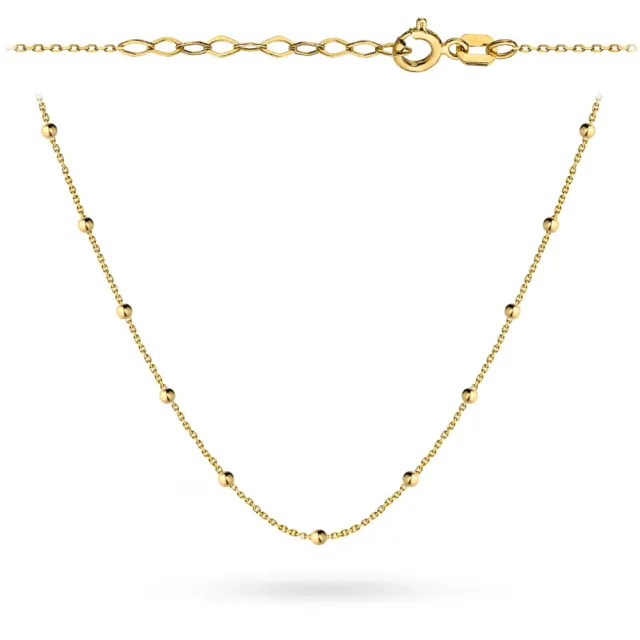 ⭐ Naszyjnik złoty gładkie kuleczki 39+3cm ♥ Ergold