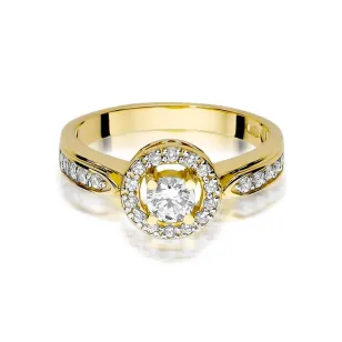 Złoty Pierścionek 585 z diamentem brylant 0,25ct