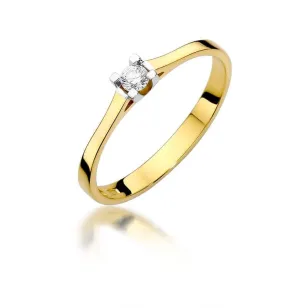Złoty pierścionek z diamentem EY-407 0,09ct