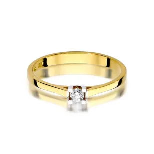 Złoty Pierścionek 585 z diamentem brylant 0,09ct