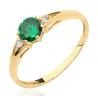 Gold Ring Zirconie Nur ein Smaragd | ergold