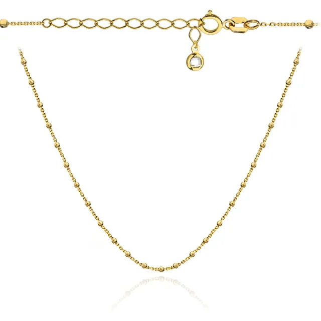 ⭐ Naszyjnik złoty delikatne diamentowane kuleczki 36+4 cm ♥ Ergold