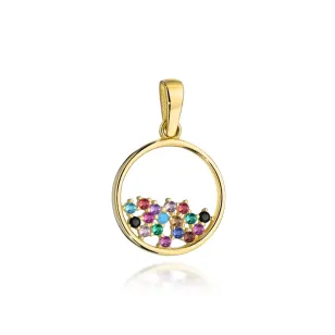 ⭐ Zawieszka złota ring z kolorowymi kamieniami ♥ Ergold
