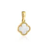 ⭐ Zawieszka złota koniczynka z masą perłową 8 mm ♥ Ergold