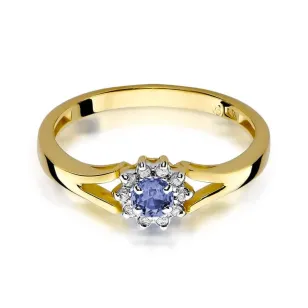 Złoty Pierścionek 585 z diamentem tanzanit 0,15ct