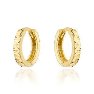 ⭐ Kolczyki złote kółeczka z diamentowaniem ♥ Ergold