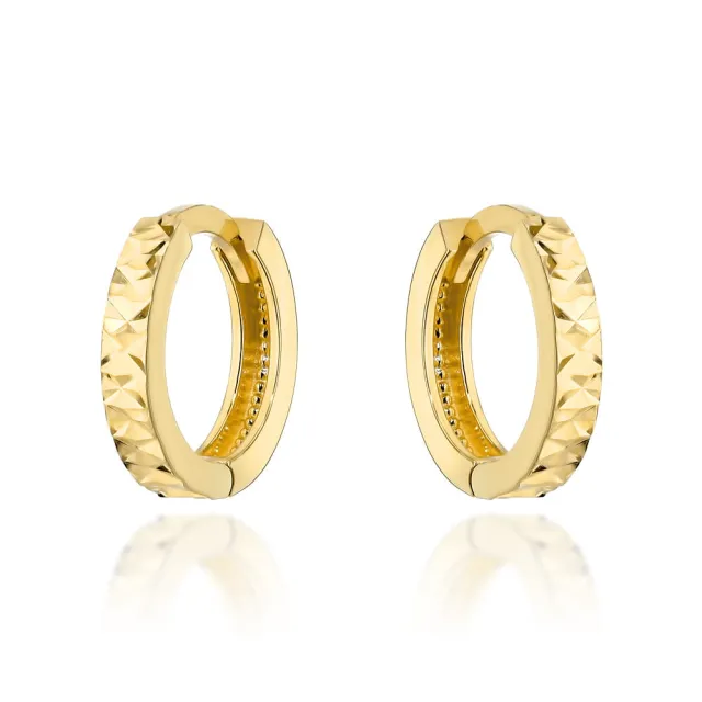 ⭐ Kolczyki złote kółeczka z diamentowaniem ♥ Ergold