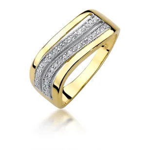 Złoty Pierścionek 585 z diamentem brylant 0,18ct