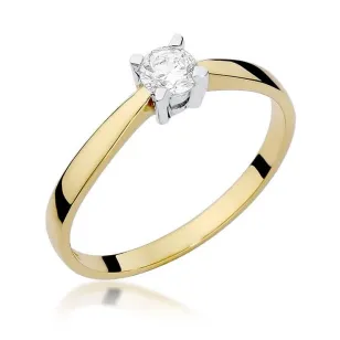 Złoty Pierścionek 585 z diamentem brylant 0,20ct