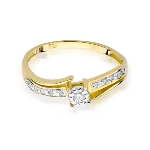 Złoty Pierścionek 585 z diamentem brylant 0,10ct