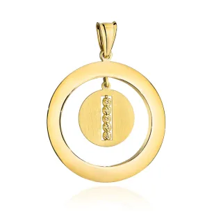 ⭐ Zawieszka złota kółko z diamentowanymi kulkami w ringu ♥ Ergold