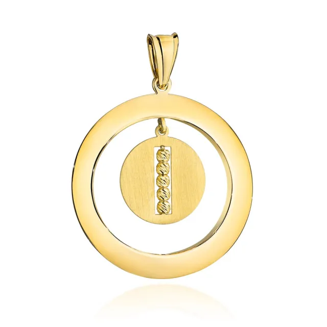 ⭐ Zawieszka złota kółko z diamentowanymi kulkami w ringu ♥ Ergold