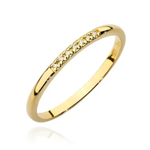 Złoty Pierścionek 585 z diamentami 0,04ct certyfikat