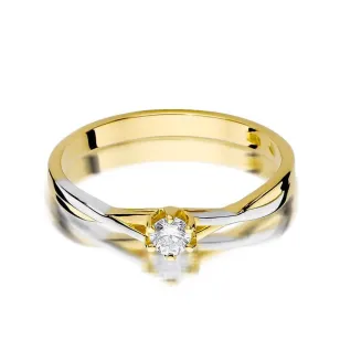 Złoty Pierścionek 585 z diamentem brylant 0,12ct