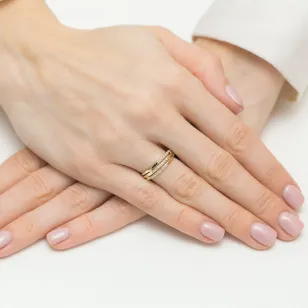 Złoty Pierścionek 585 Z Diamentami 0,15ct certyfikat