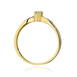 Złoty Pierścionek 585 Z Topazem 0,15ct certyfikat