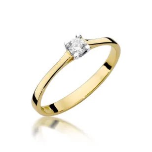 Złoty Pierścionek 585 z diamentem brylant 0,15ct