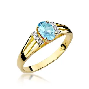 Złoty Pierścionek 585 z diamentem topaz 0,50ct