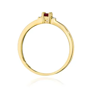 Złoty Pierścionek 585 Z Rubinem 0,15ct Certyfikat