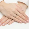 Złoty Pierścionek 585 Z Szafirem Diamenty 0,15ct Certyfikat