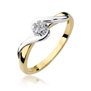 Złoty Pierścionek 585 z diamentem brylant 0,04ct