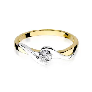 Złoty Pierścionek 585 z diamentem brylant 0,04ct