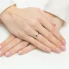 Złoty Pierścionek 585 Szafir Diamenty 0,15ct