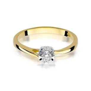 Złoty Pierścionek 585 z diamentem brylant 0,10ct