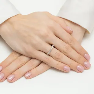 Złoty Pierścionek 585 Brylant Diament 0,13ct Certyfikat