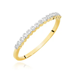 Złoty Pierścionek 585 Brylant Diamenty 0,07ct