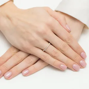 Złoty Pierścionek 585 Brylant Diamenty 0,07ct
