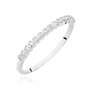 Złoty Pierścionek 585 Białe Złoto Brylant Diamenty 0,07ct