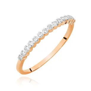 Złoty Pierścionek Różowe Złoto 585 Brylant Diamenty 0,07ct