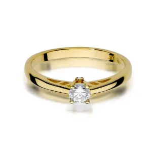 Złoty Pierścionek 585 z diamentem brylant 0,24ct