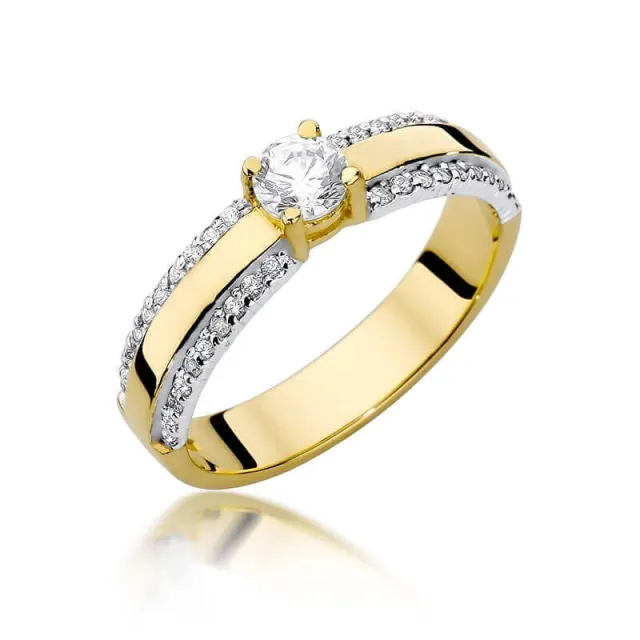 Złoty Pierścionek 585 z diamentem brylant 0,25ct