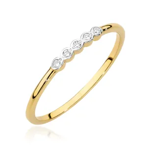 Złoty Pierścionek 585 Brylant Diamenty 0,04ct Certyfikat