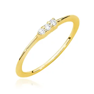 Złoty Pierścionek 585 Diamenty 0,04ct Certyfikat