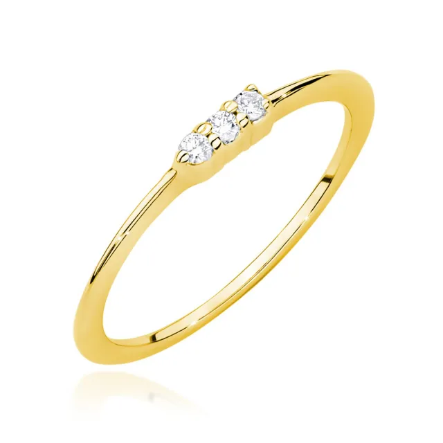 Złoty Pierścionek 585 Diamenty 0,04ct Certyfikat