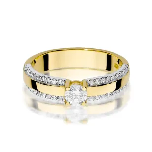 Złoty Pierścionek 585 z diamentem brylant 0,25ct