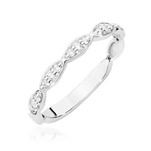 Złoty Pierścionek 585 Białe Złoto Brylant Diamenty 0,13ct Certyfikat
