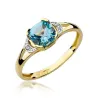 Złoty Pierścionek 585 z diamentem topaz 1,10ct